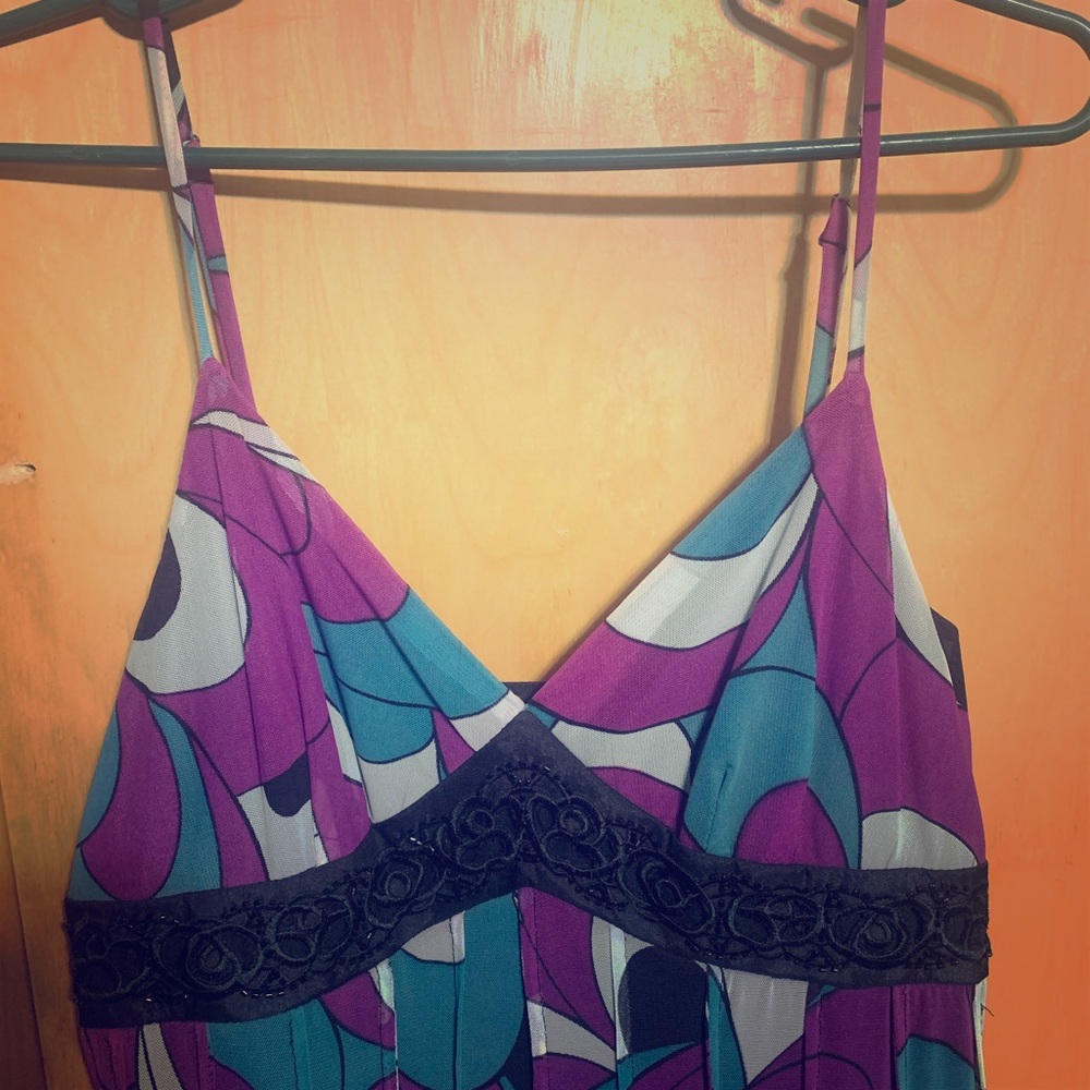 Spaghetti strap multi colored dress